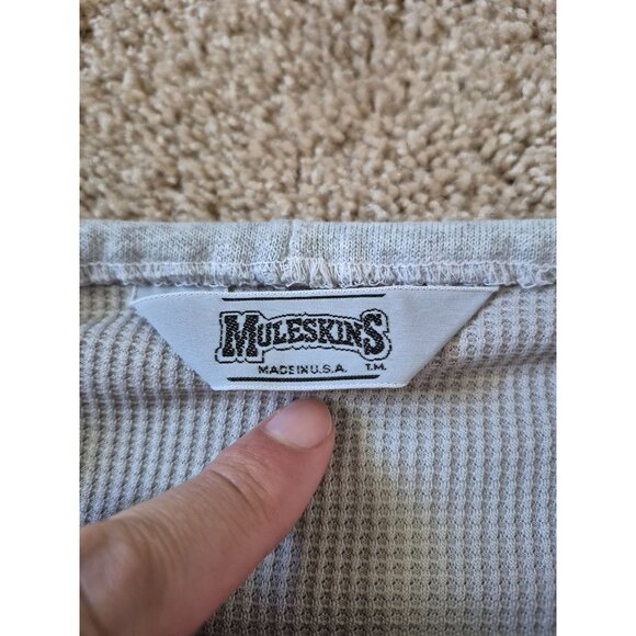 VTG Muleskins Mens Size XL Sleeveless Gray Zip Up Vest Sweatshirt Thermal - Picture 2 of 5